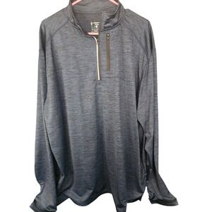 Liberty Pro Mens 3XL Quarter Zip Pullover Blue Space Dye Heather Active Top
